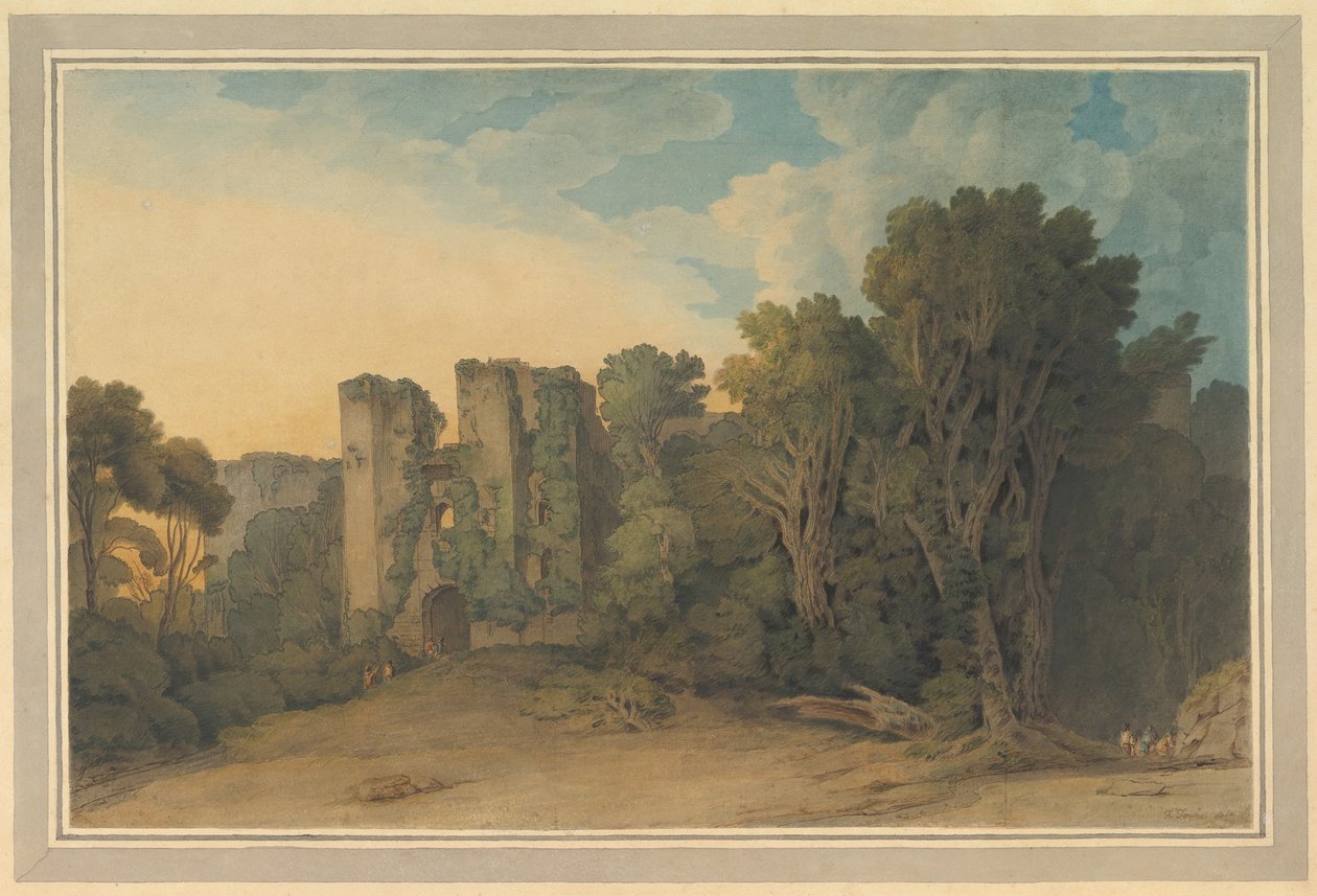 Berry Pomeroy Castle in Devon by Francis Towne