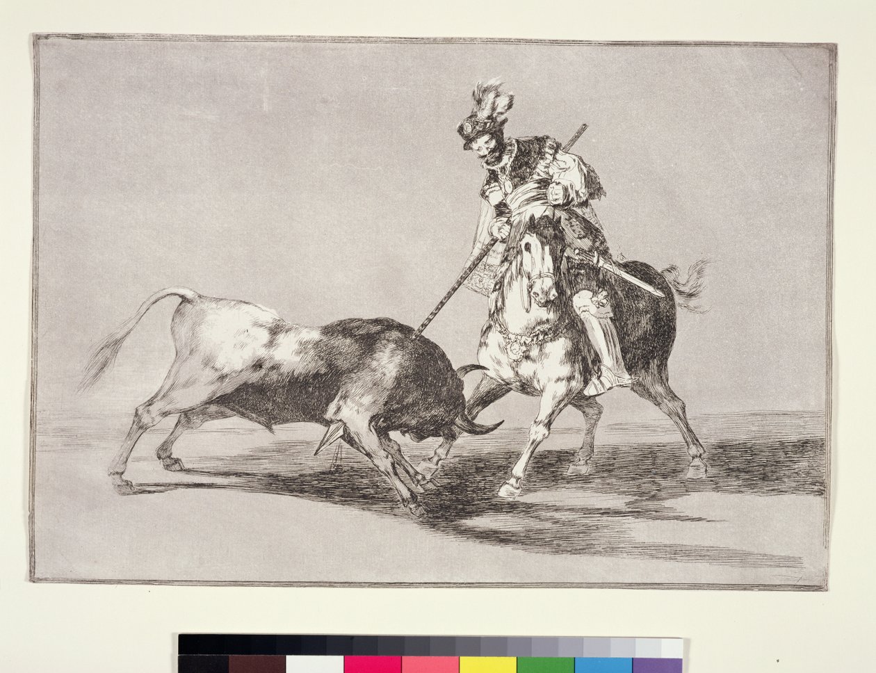 El Cid (c.1040-99) spearing another bull, plate 11 from La Tauromaquia by Francisco de Goya