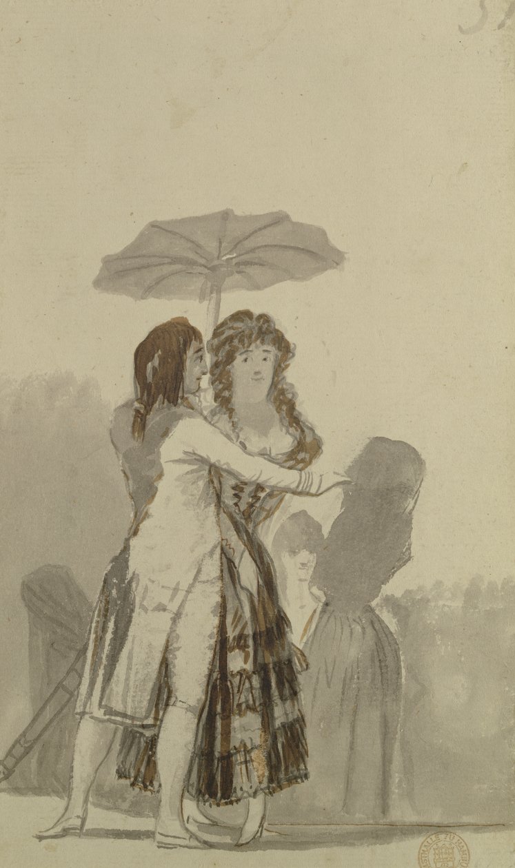 Couple with a Parasol by Francisco de Goya