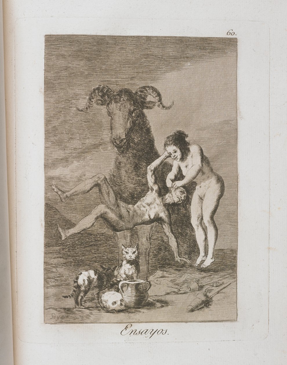 Plate from Los Caprichos, 1797-1798 by Francisco de Goya