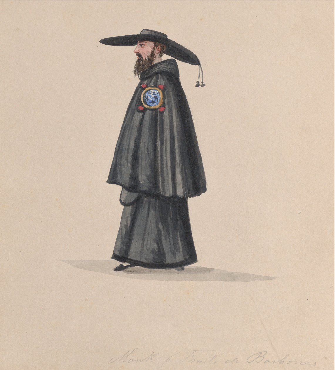 A Monk from the Order of Barbones, from a Group of Drawings Depicting Peruvian Costume by Francisco