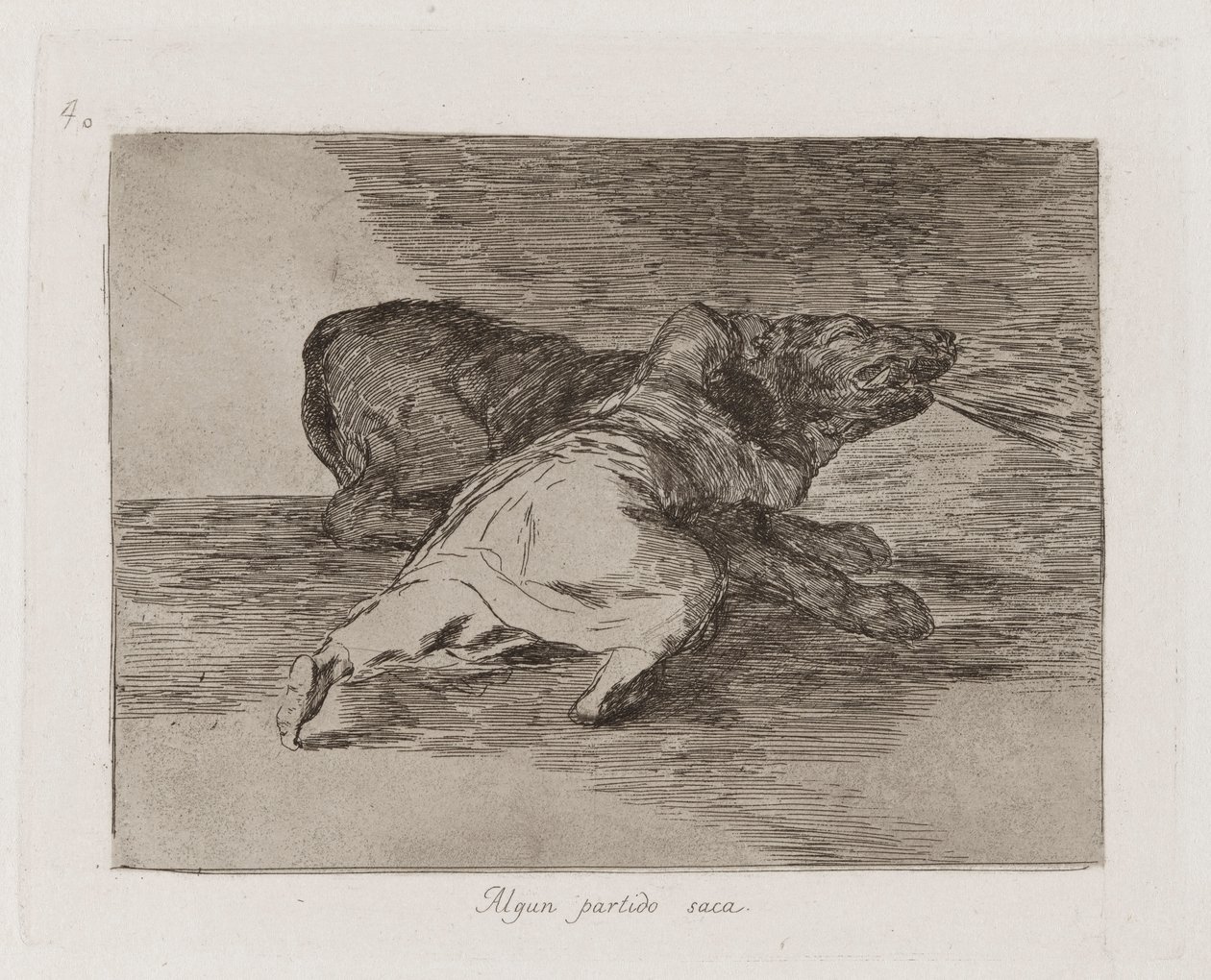 He Gets Something Out of It, Plate 40 from The Disasters of War by Francisco de Goya