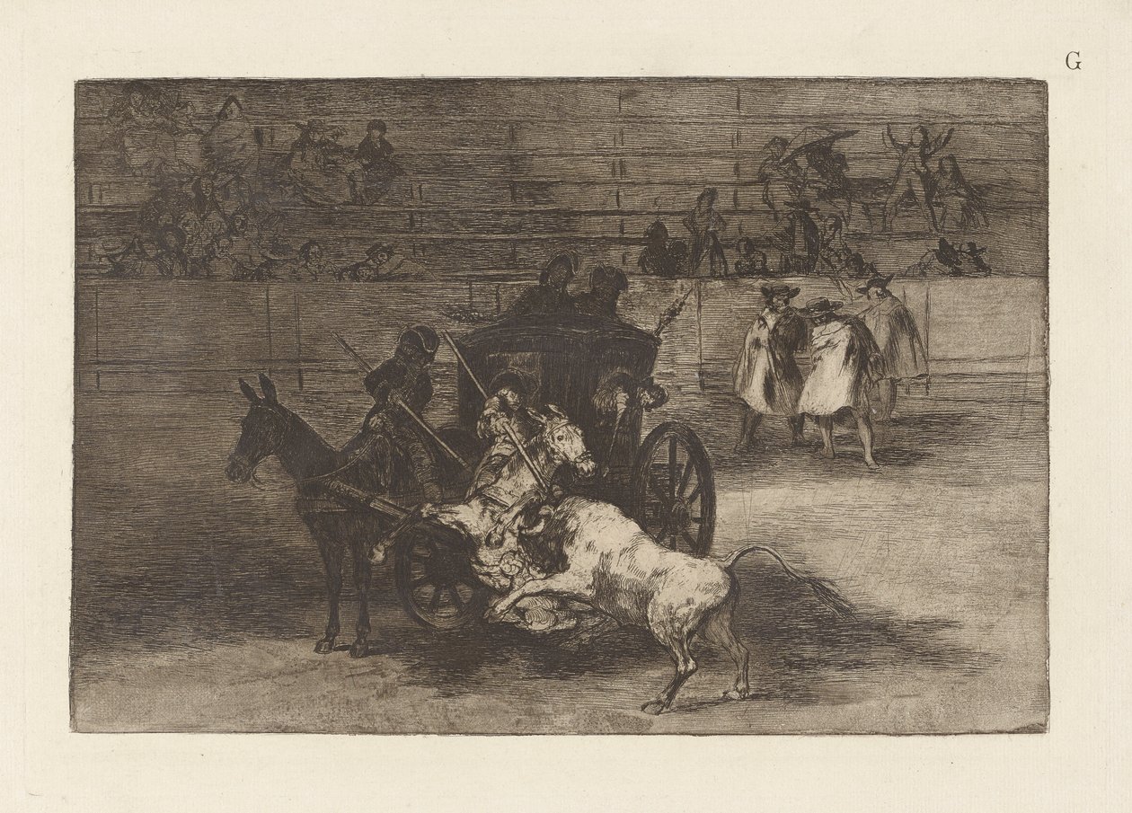 Fight in a Carriage Harnessed to Two Mules by Francisco de Goya