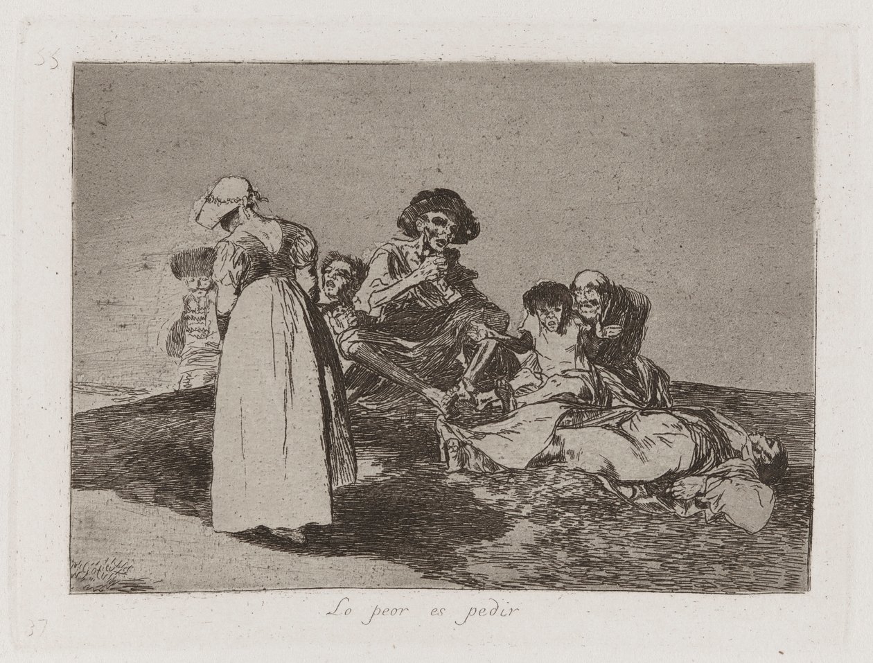 The Worst Is to Beg, Plate 55 from The Disasters of War by Francisco de Goya