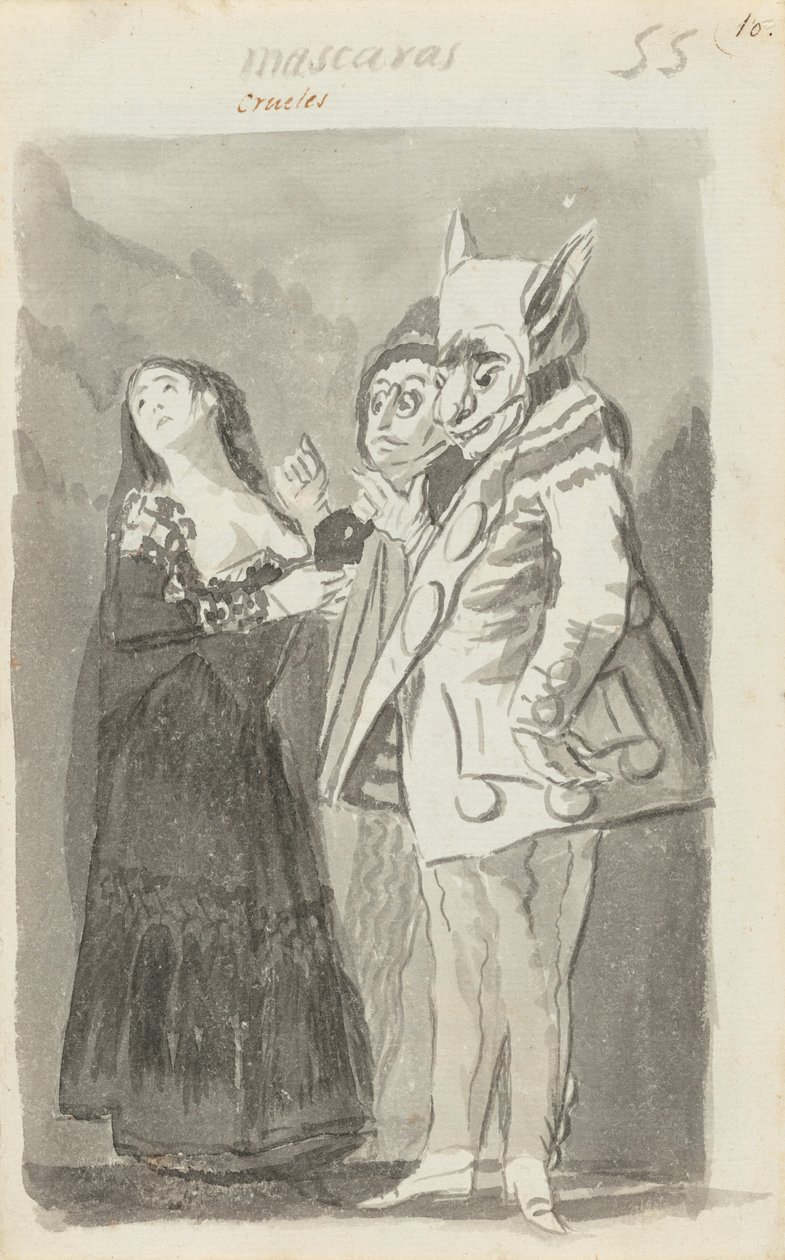 Cruel Masks (recto) by Francisco de Goya