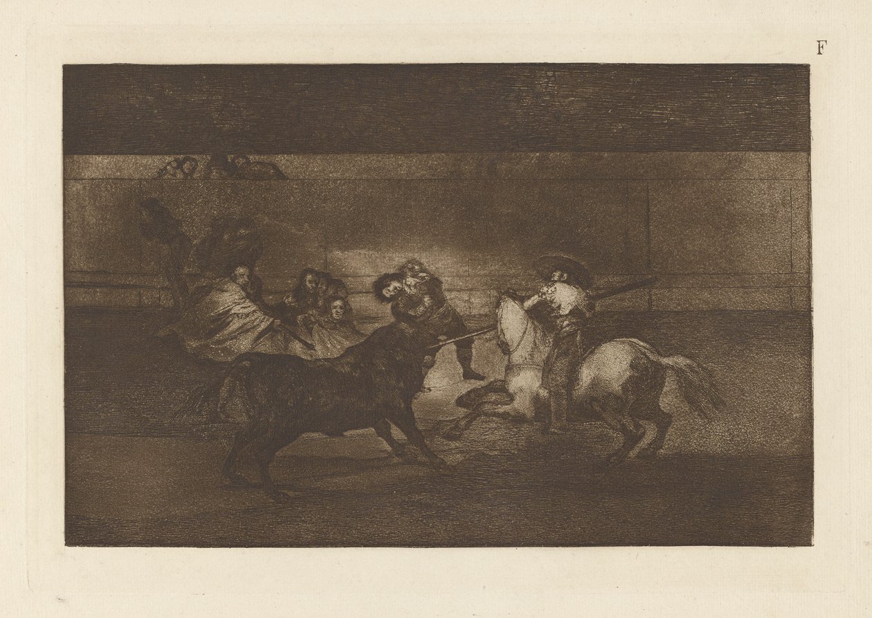 Death of Pepe Illo, 3rd Composition, Plate F from La tauromaquia (third edition) by Francisco de Goya