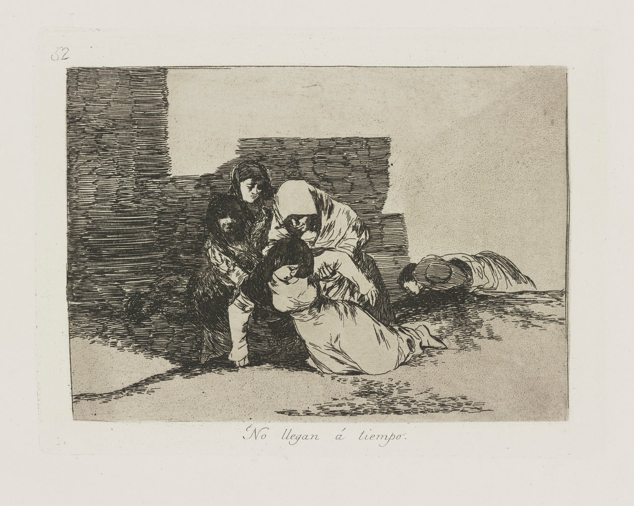 They Do Not Arrive in Time, Plate 52 from the Series The Disasters of War by Francisco de Goya