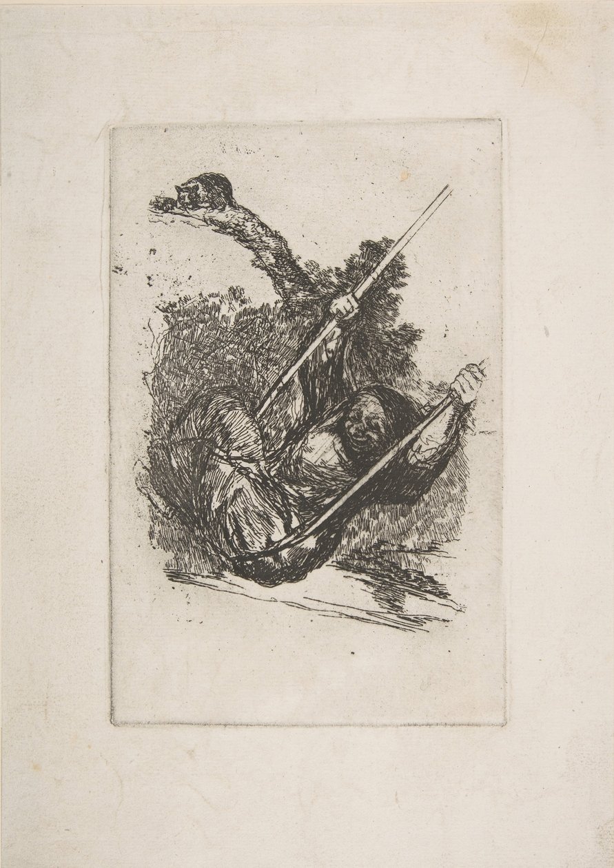 Old woman on a swing by Francisco de Goya