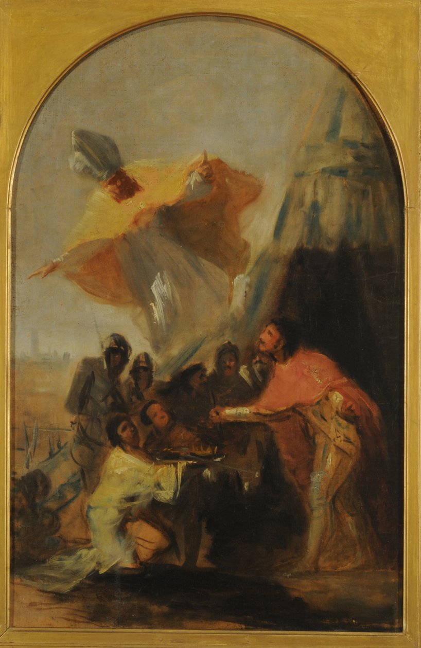 Apparition of Saint Isidore to Saint King Fernando in front by Francisco Jose de Goya y Lucientes