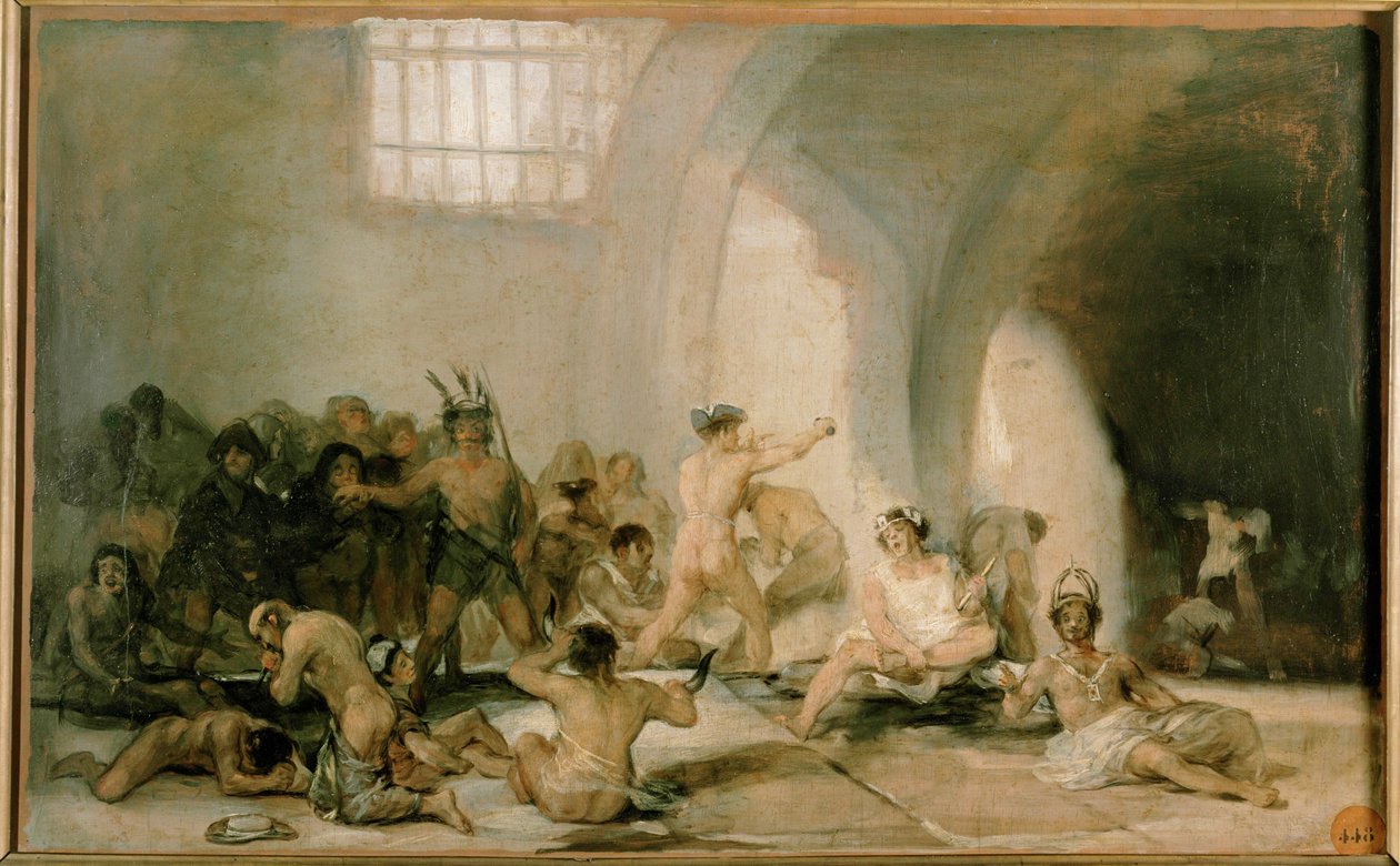 Lunatic asylum by Francisco Jose de Goya y Lucientes