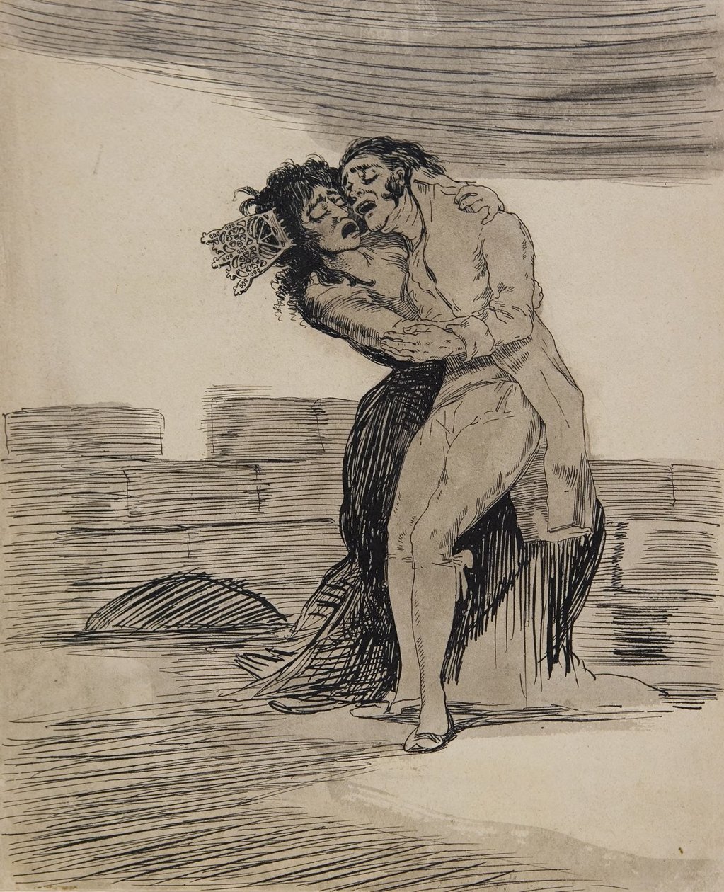 Man and Woman Embracing by Francisco Jose de Goya y Lucientes