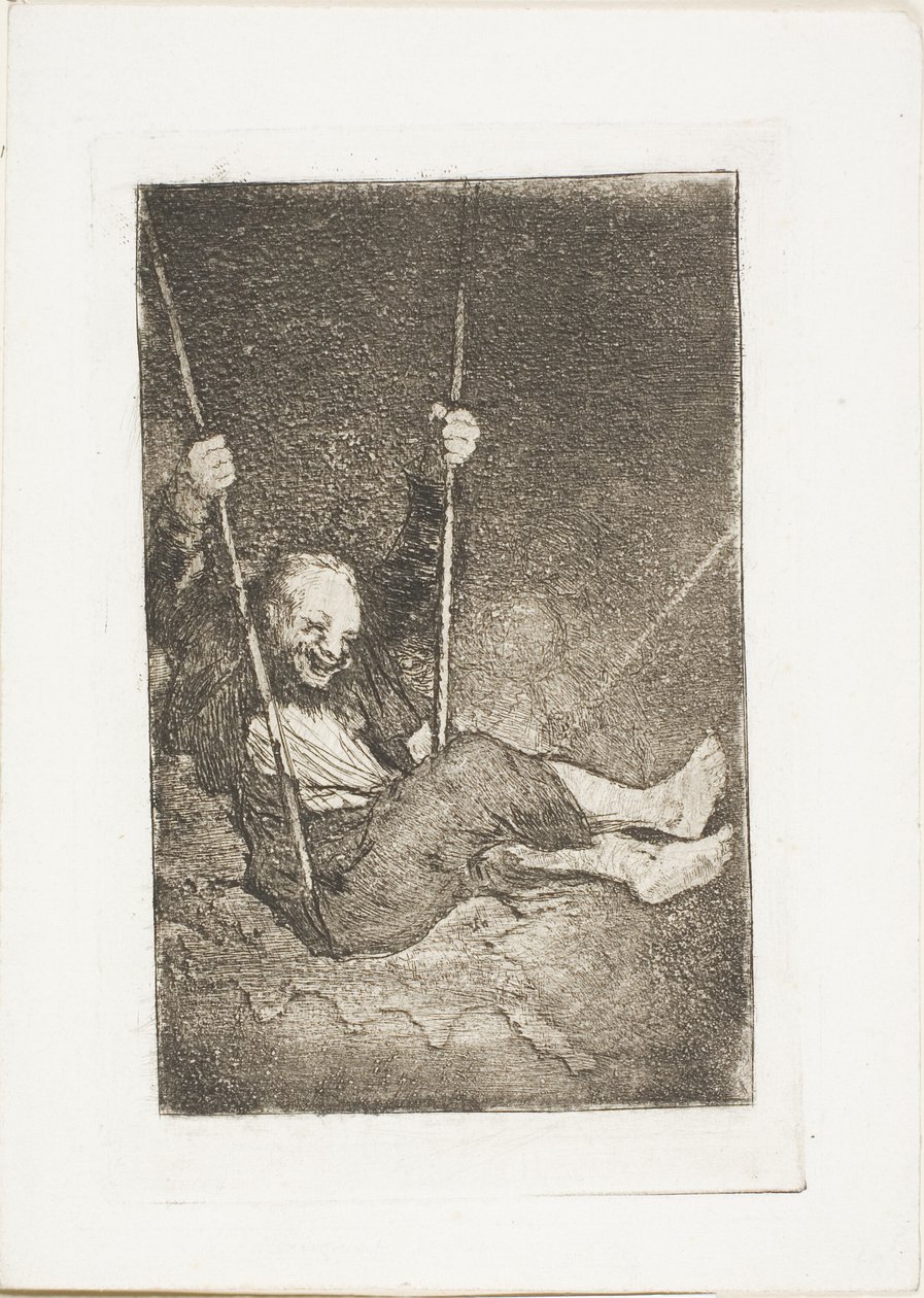 Old Man on a Swing by Francisco Jose de Goya y Lucientes