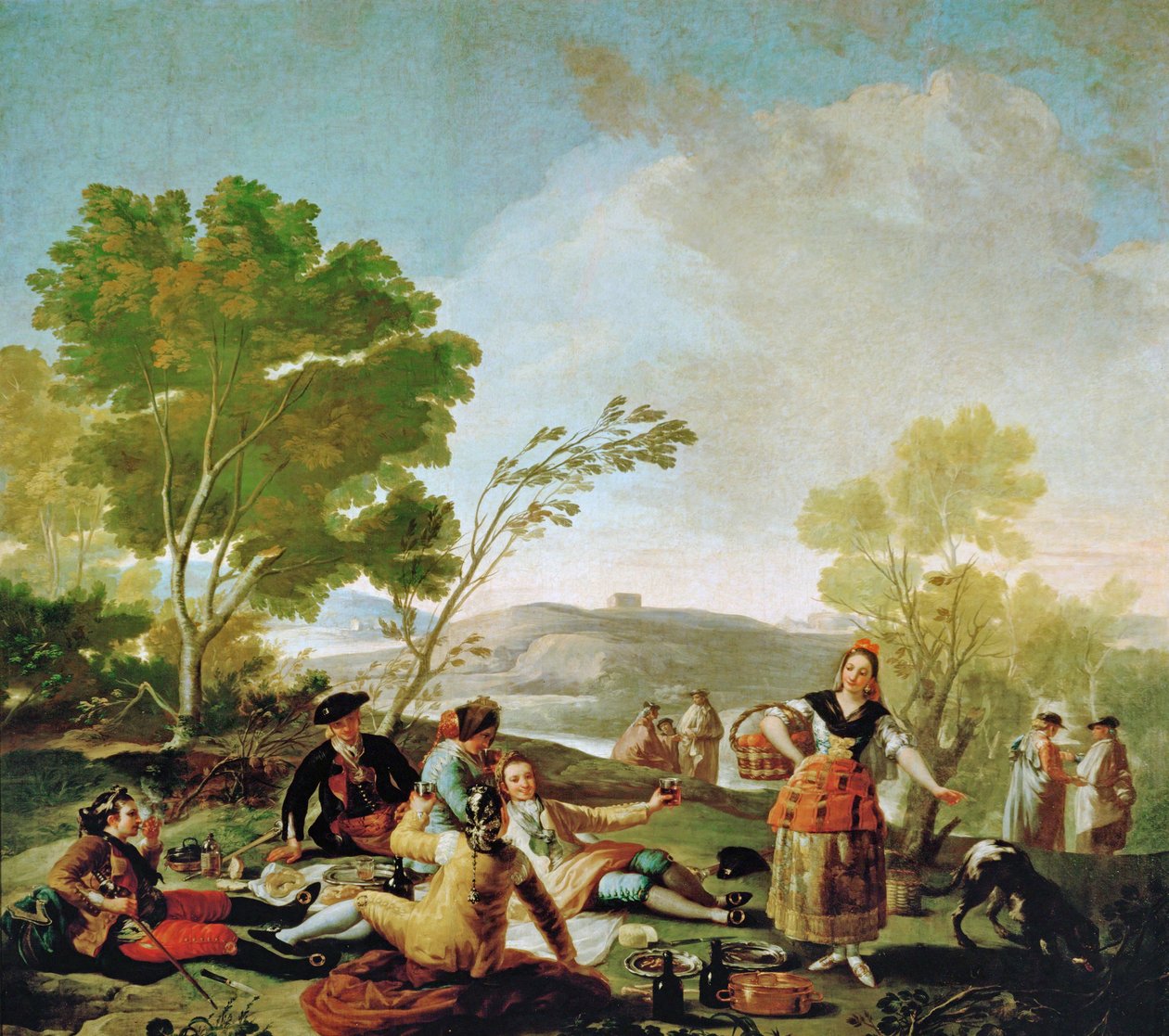 Picnic on the Banks of the Manzanares, Cartoon for a Tapestry by Francisco Jose de Goya y Lucientes