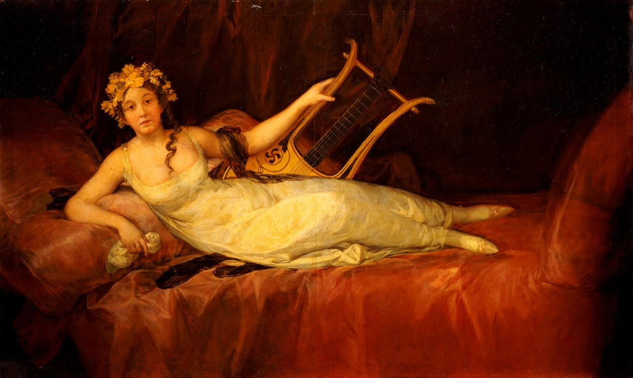 Portrait of the 10th Marquesa de Santa Cruz as the Muse, Euterpe by Francisco de Goya