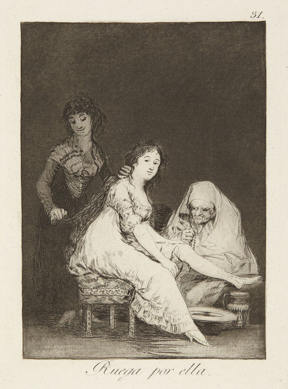 She Prays for Her, Plate 31 from Los Caprichos by Francisco Jose de Goya y Lucientes