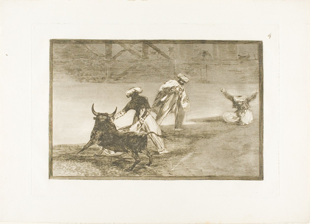 They Play Another with the Cape in an Enclosure, plate four from The Art of Bullfighting by Francisco Jose de Goya y Lucientes