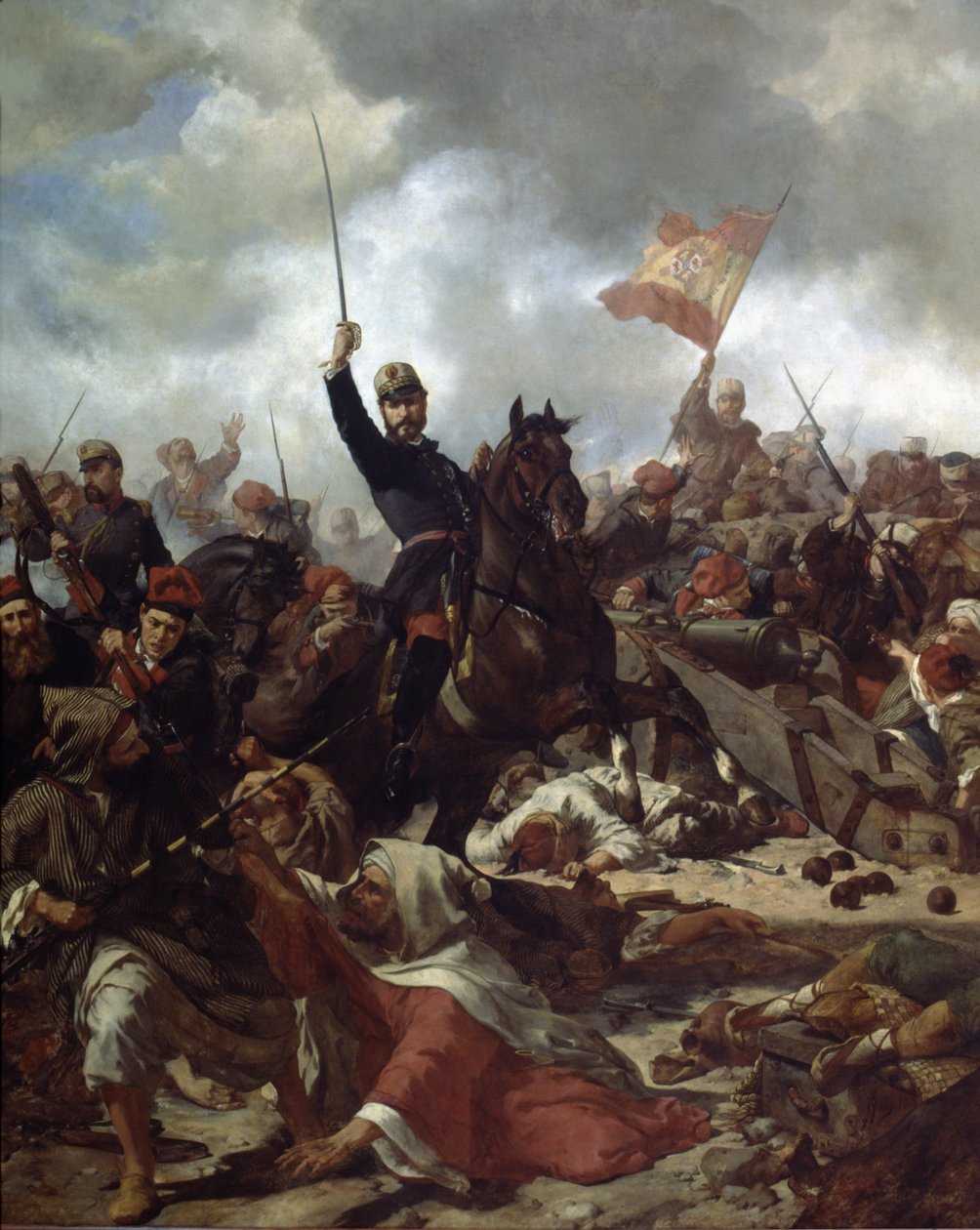 General Juan Prim y Prats at the Battle of Tetouan in 1860 by Francisco Sans y Cabot