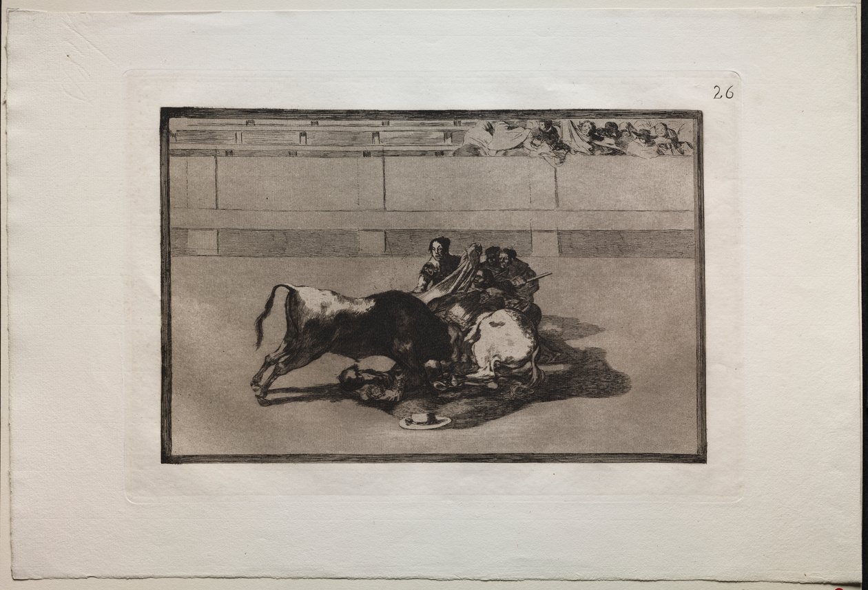 Bullfights: A Picador is Unhorsed and Falls Under the Bull by Francisco de Goya