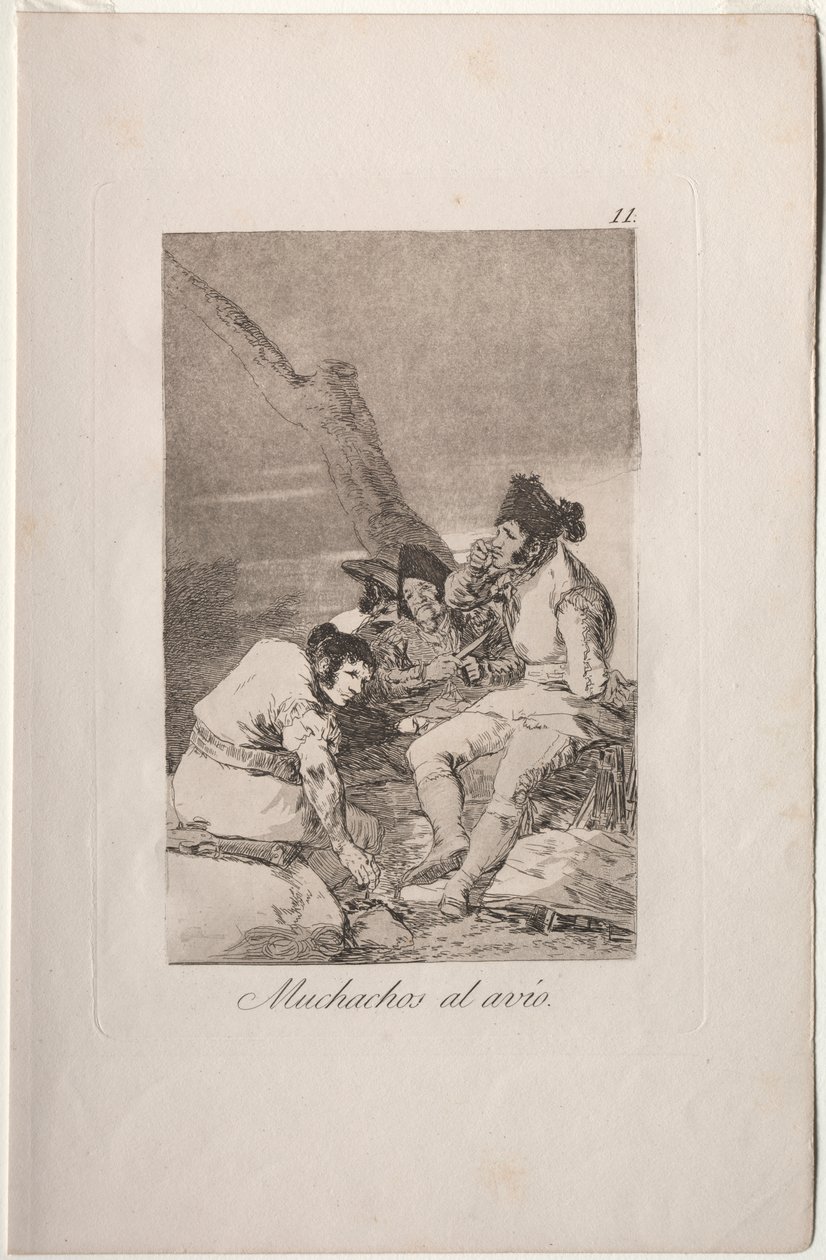 Caprichos: Lads Making Ready by Francisco de Goya