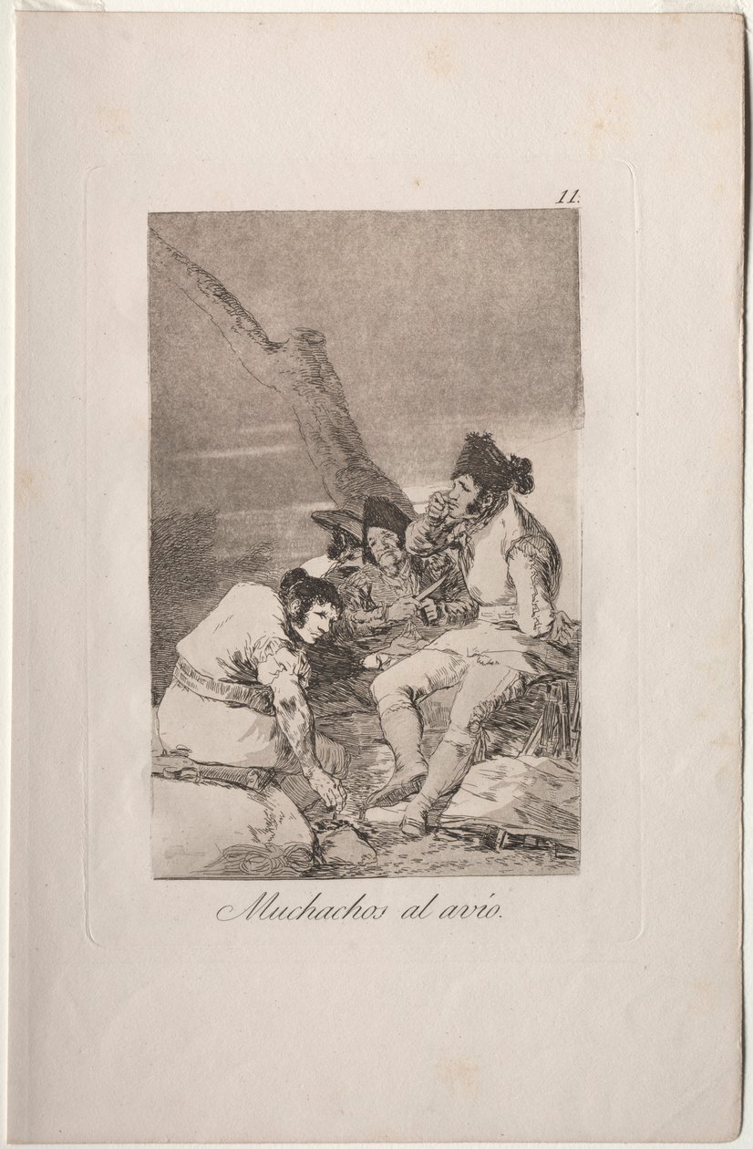 Caprichos: Lads Making Ready by Francisco de Goya