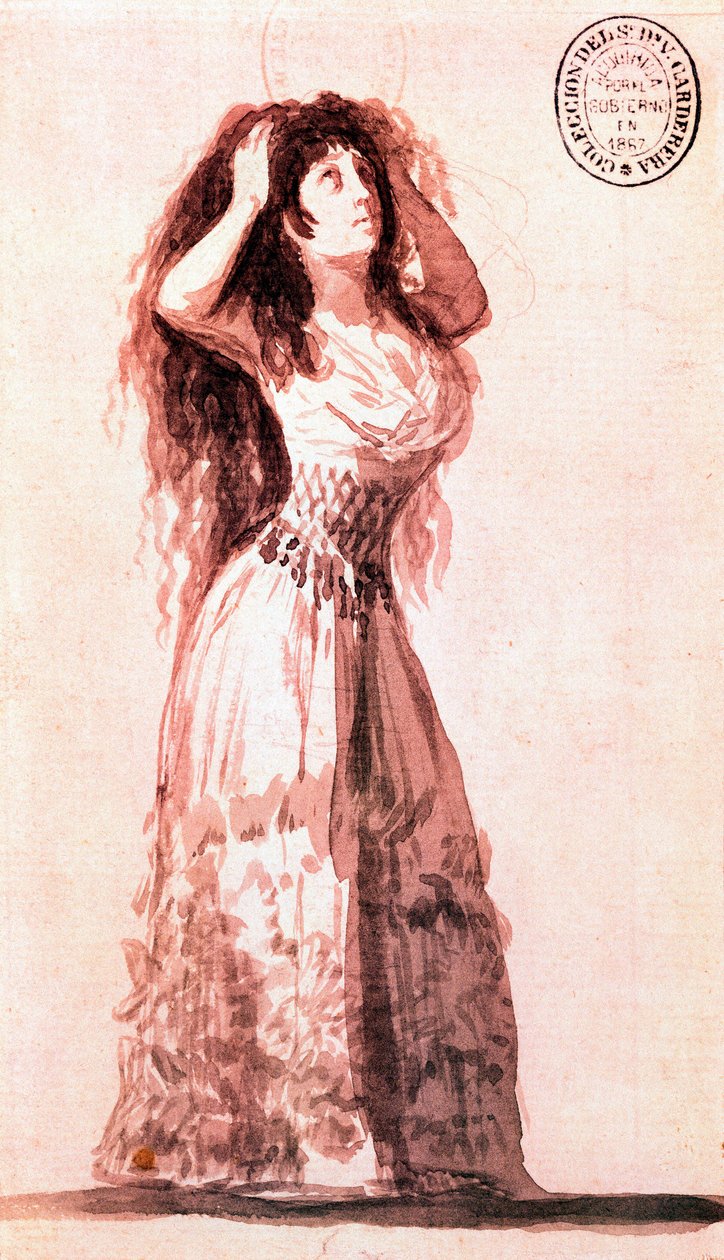 Duchess Alba putting her hair in order by Francisco de Goya