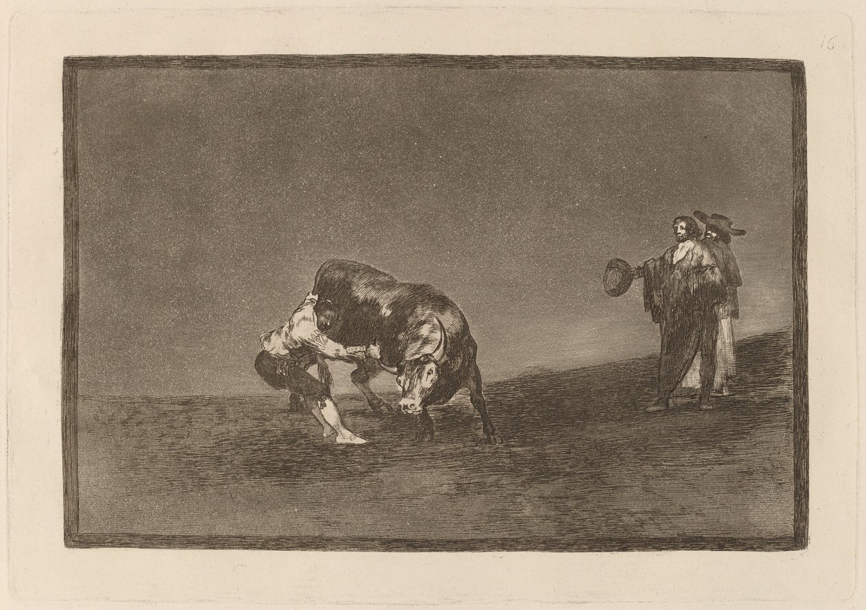 The Same Man Throws a Bull in the Ring at Madrid by Francisco de Goya