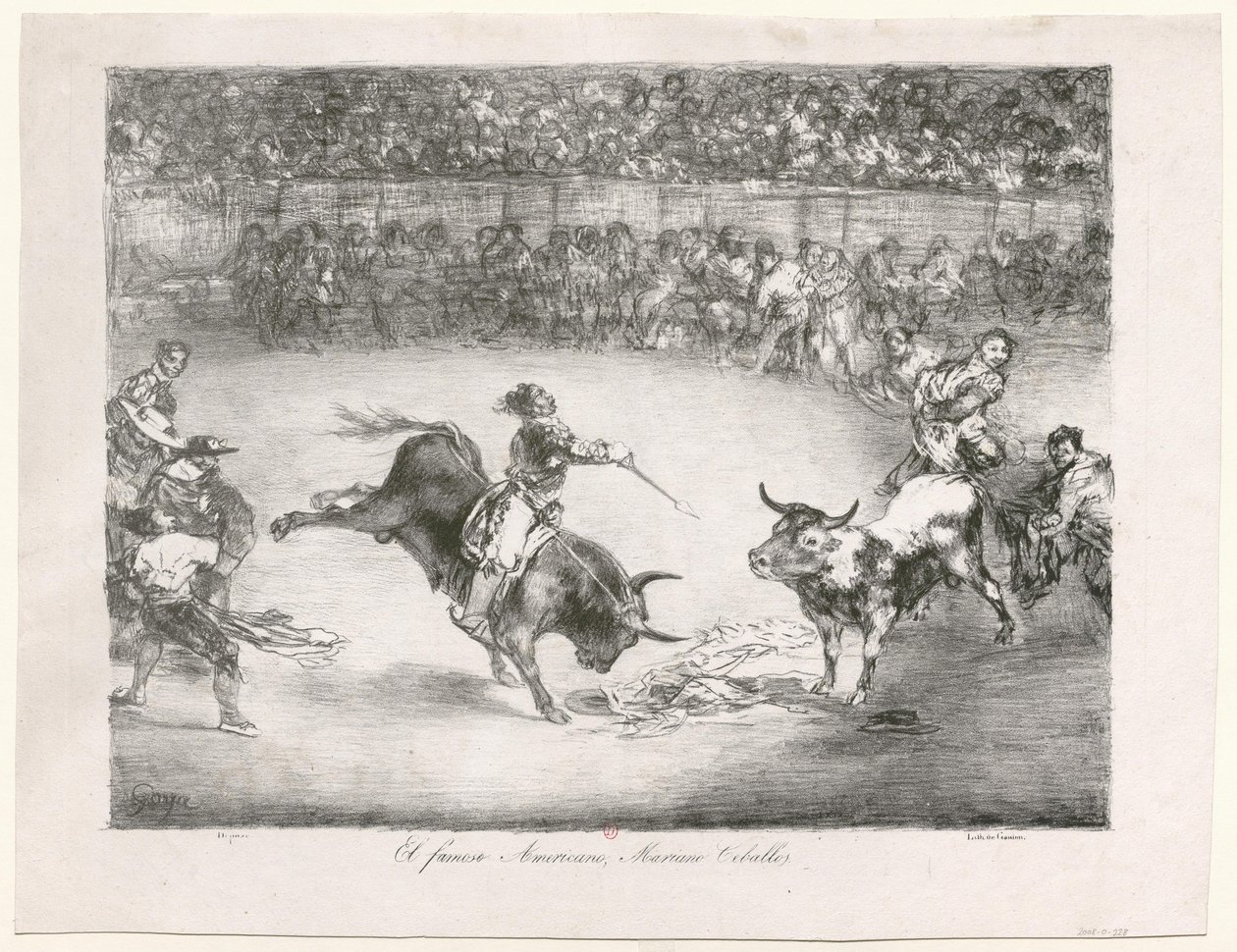 [The Bulls of Bordeaux: The Famous American Mariano Ceballos] by Francisco de Goya