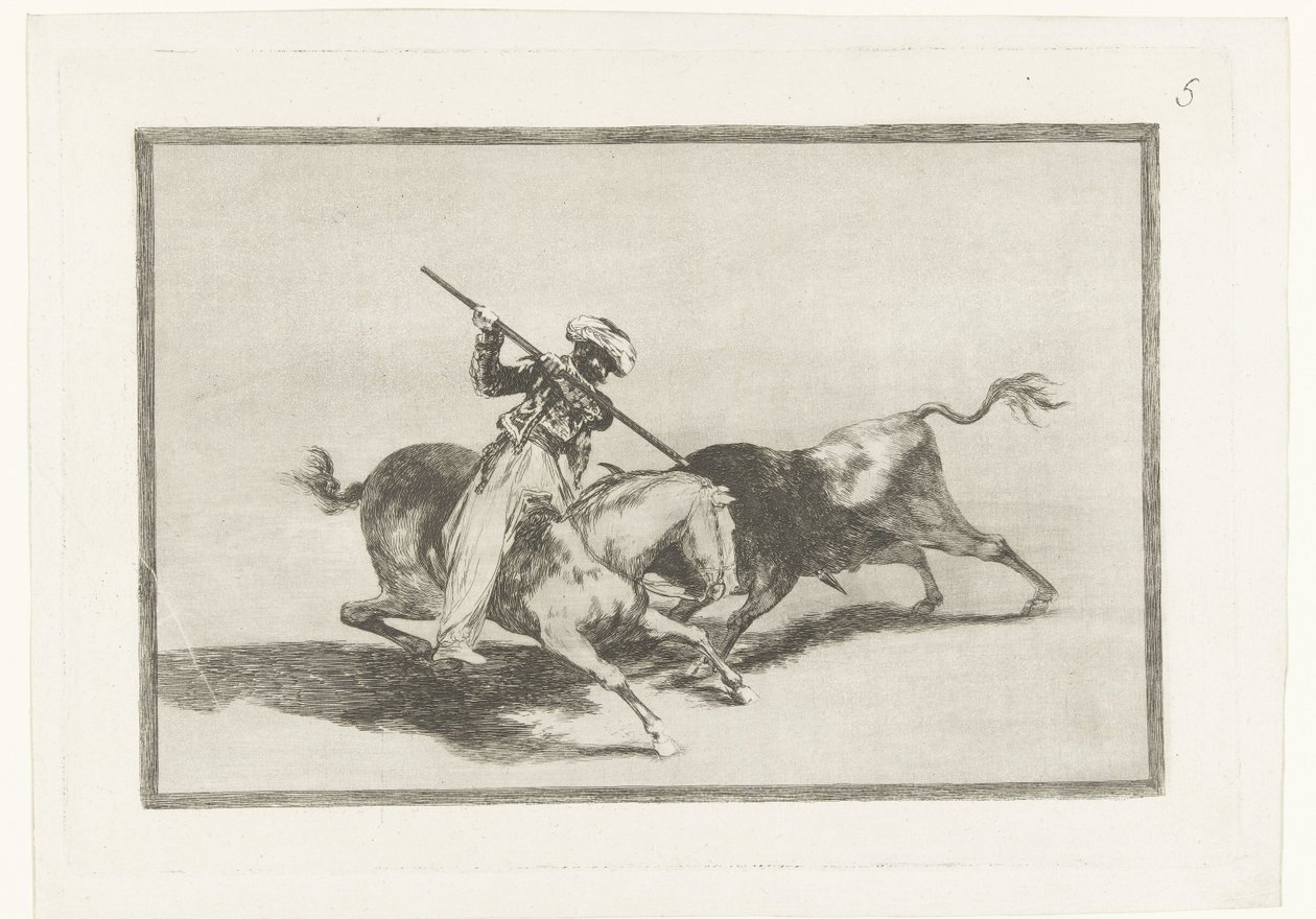 Bullfight on Horseback (series title: La Tauromaquia) by Francisco de Goya
