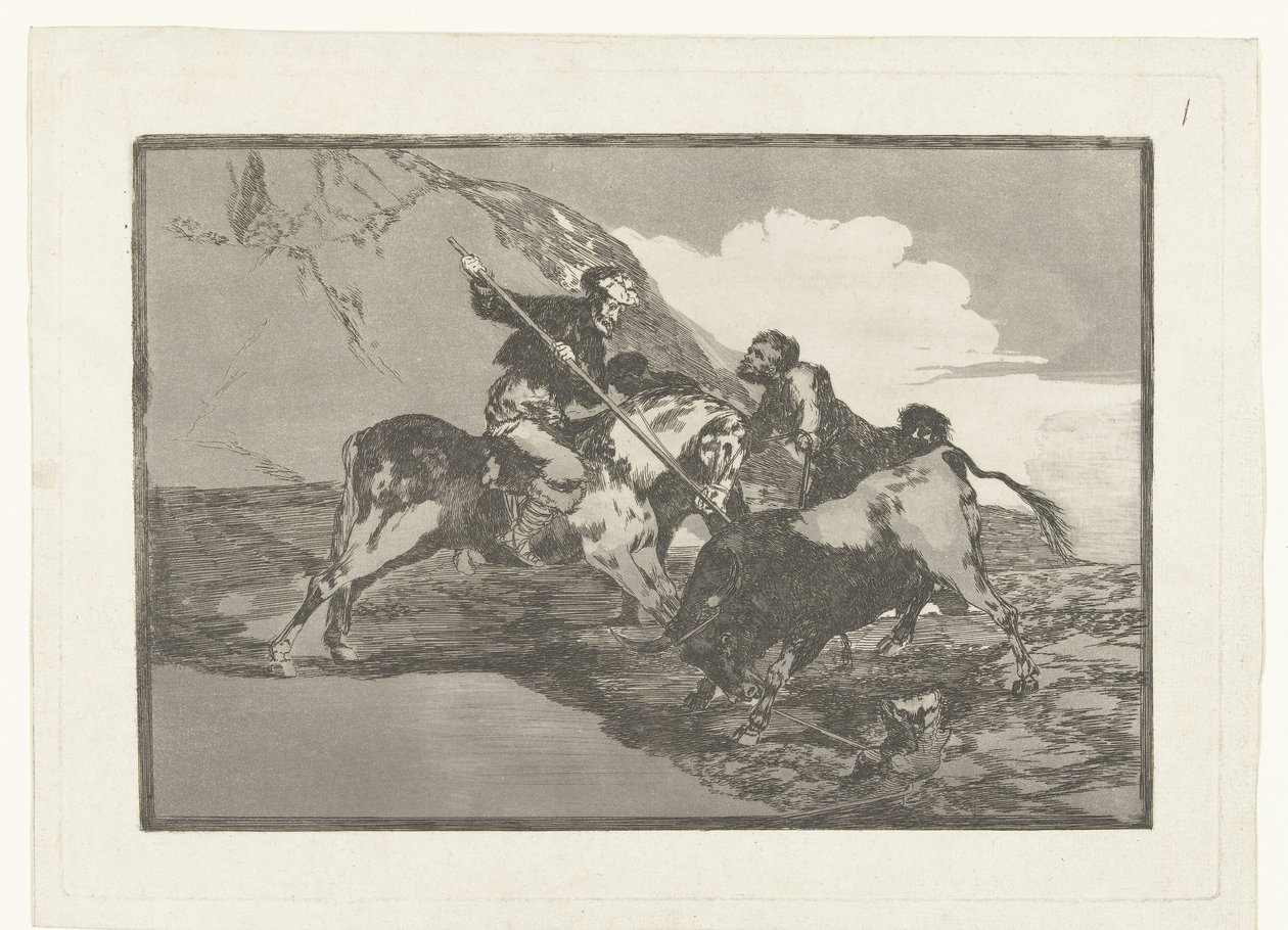 Bull Hunt on Horseback by Francisco de Goya