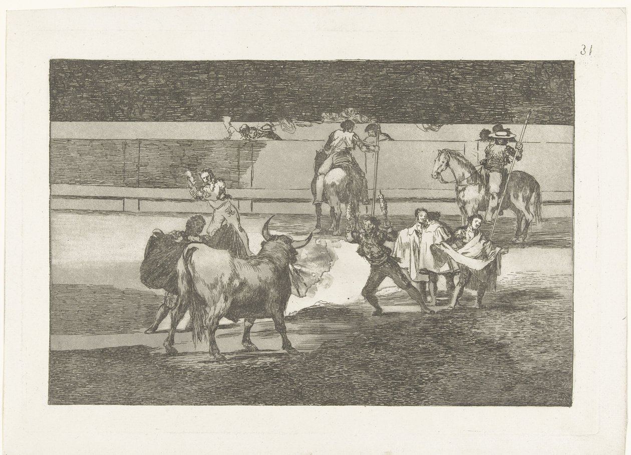 Bullfighter with Flaming Banderillas by Francisco de Goya