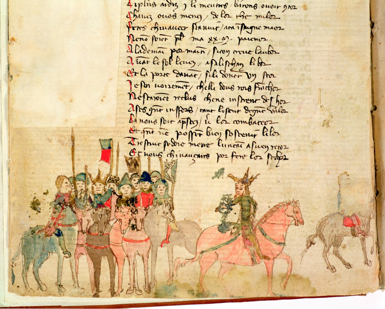 Attila the Hun and his army on horseback, from The War of Attila by Nicola da Casola by Franco Italian School