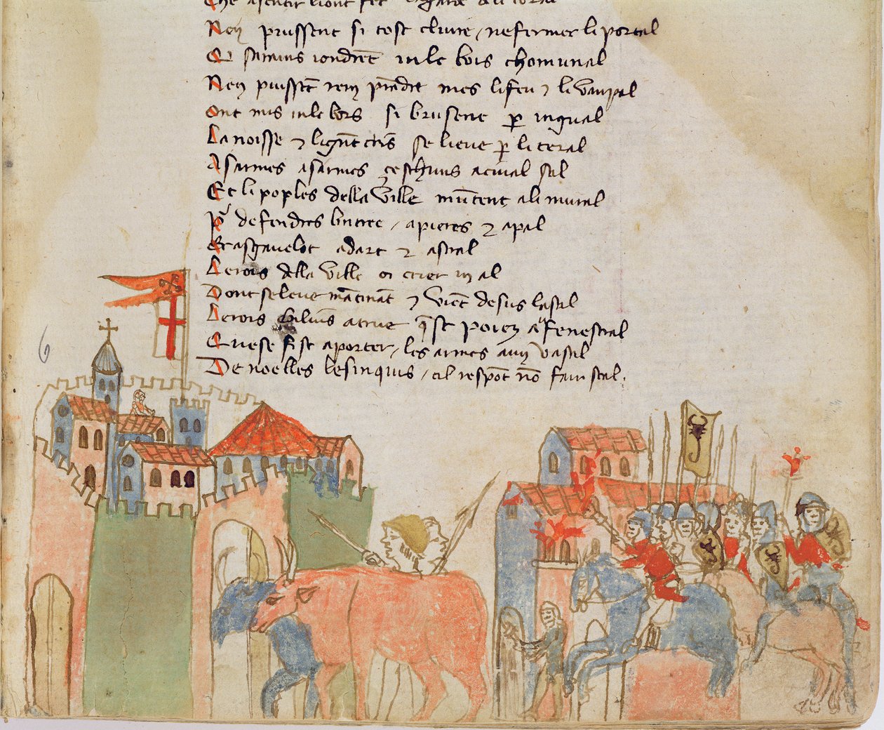 Peasants Entering a Town with Their Cattle and the Arrival of Attila