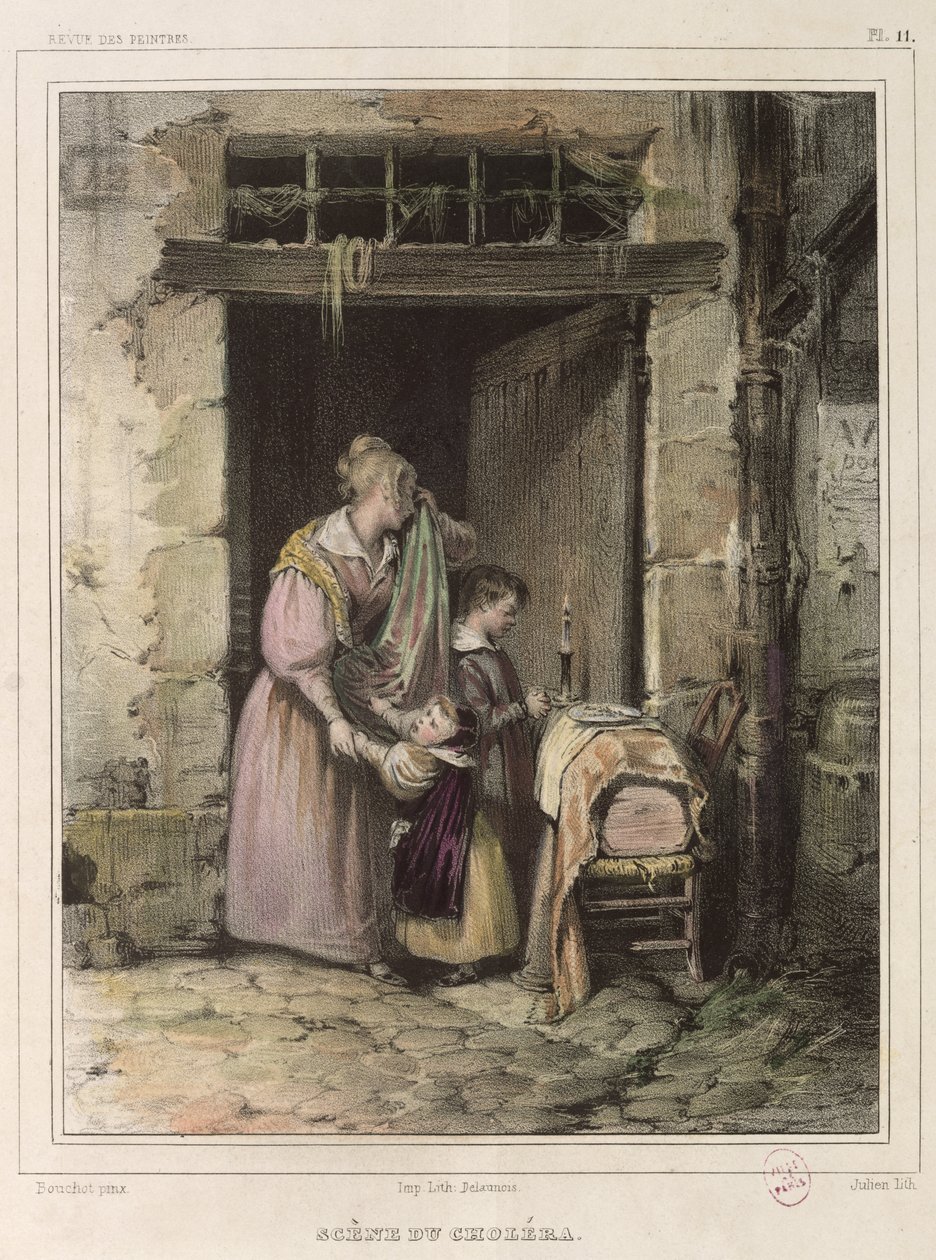 Scene of Cholera, engraved by Julien by Francois Bouchot