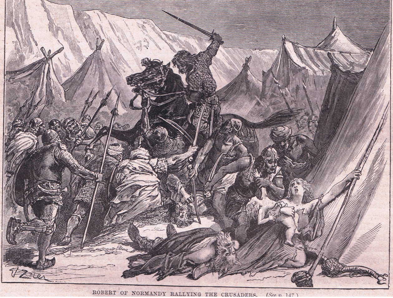 Robert of Normandy rallying the crusaders, AD 1097 by Francois Edouard Zier
