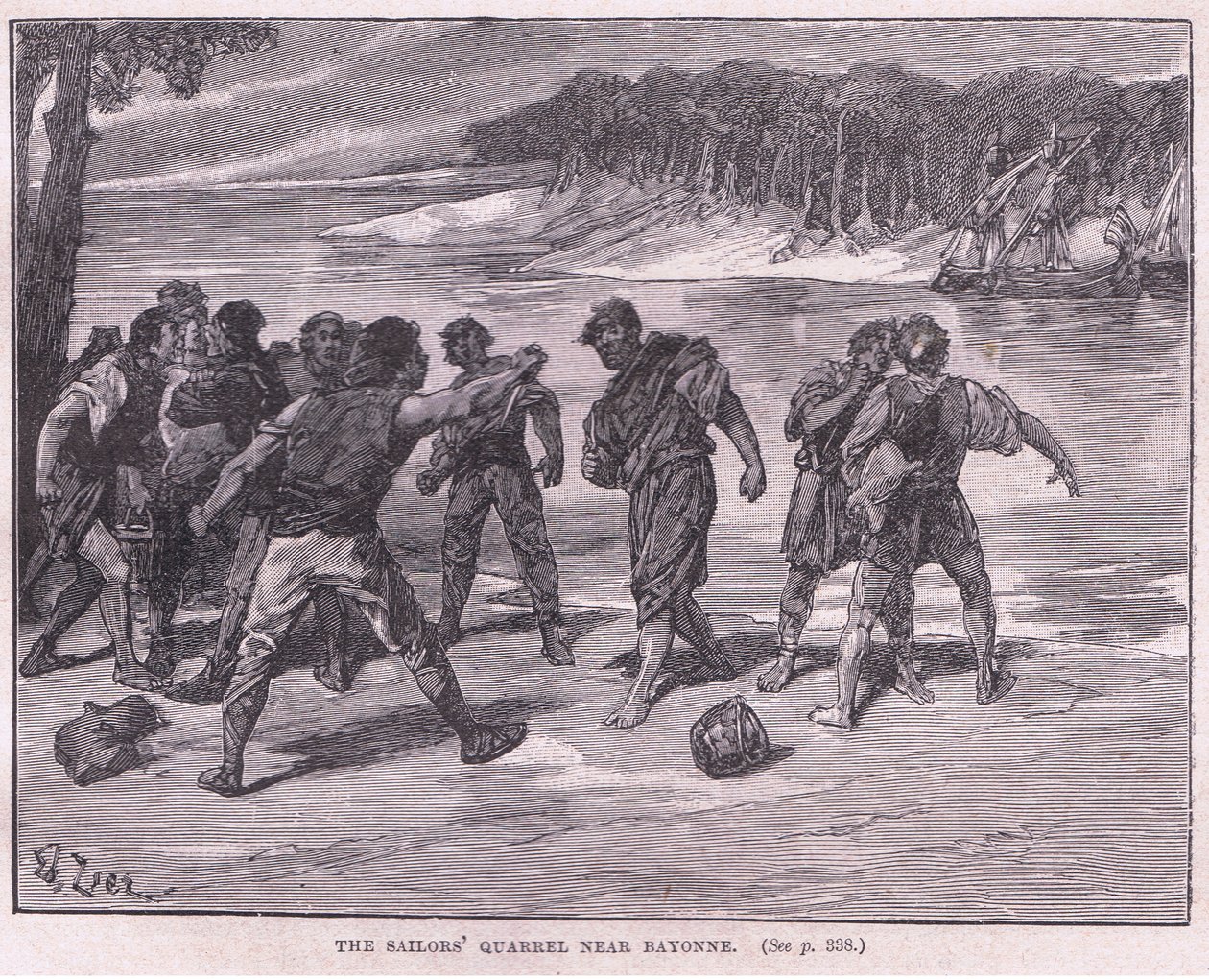 The Sailors Quarrel Near Bayonne AD 1292 by Francois Edouard Zier