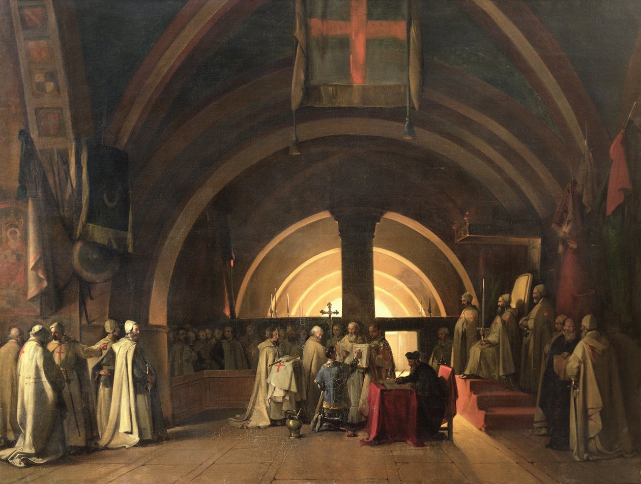 The Inauguration of Jacques de Molay into the Order of Knights Templar in 1295 by Francois-Marius Granet