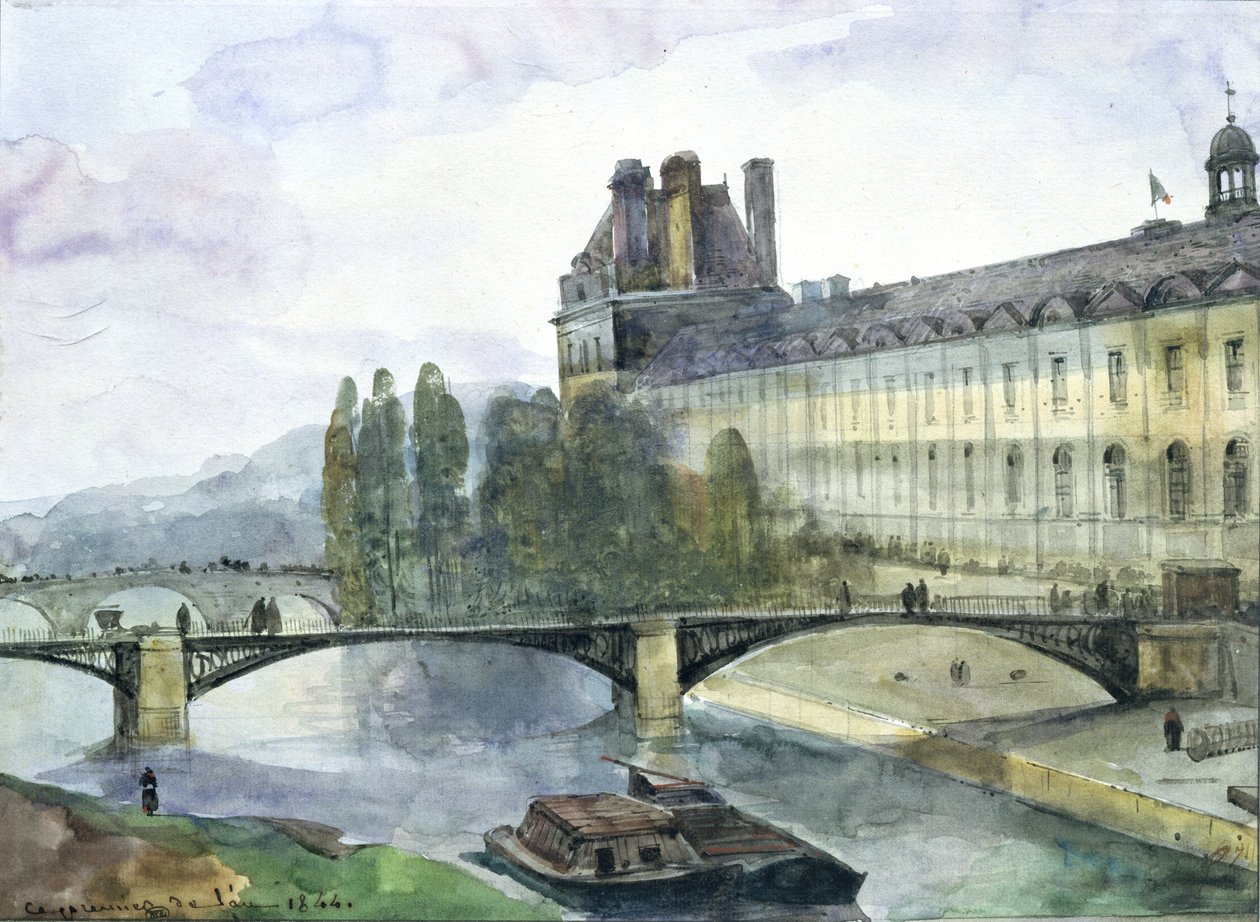 View of the Pavillon de Flore of the Louvre, 1844 by Francois Marius Granet