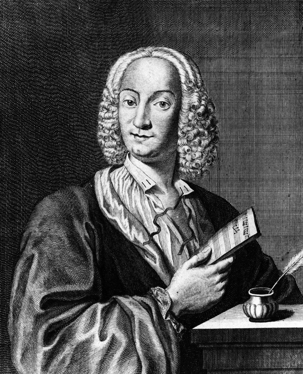 Portrait of Vivaldi holding a sheet of music, 1725 by Francois Morellon la Cave