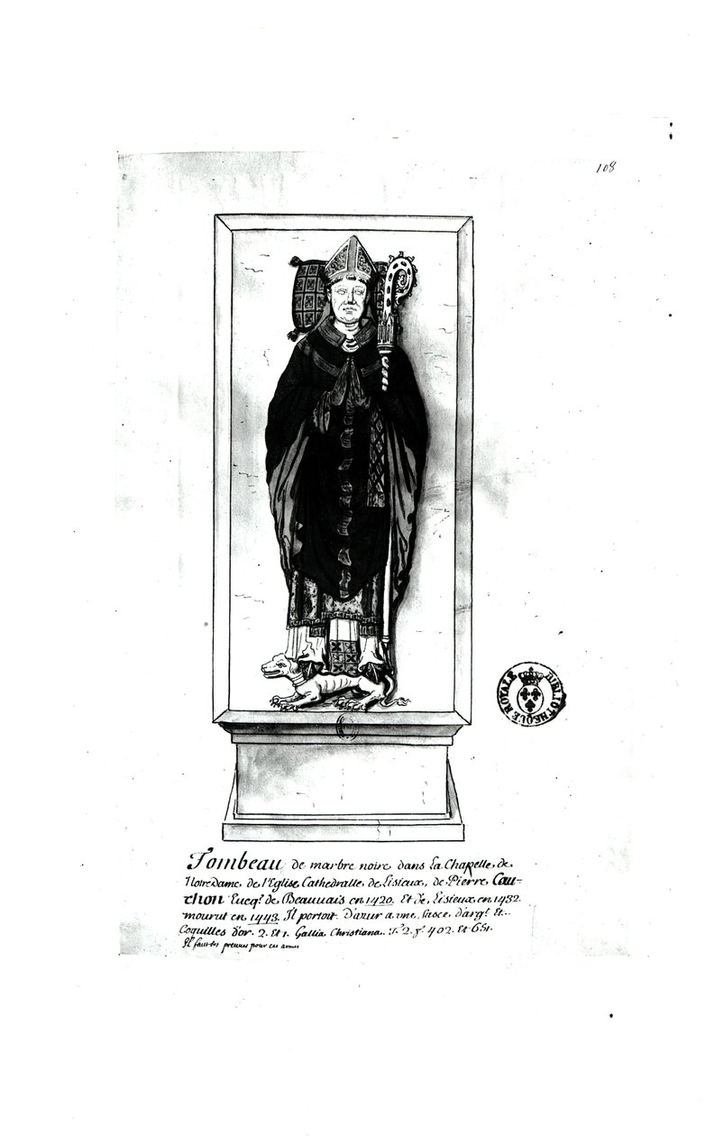 Tomb of Pierre Cauchon (1371-1442) by Francois Roger de Gaignieres