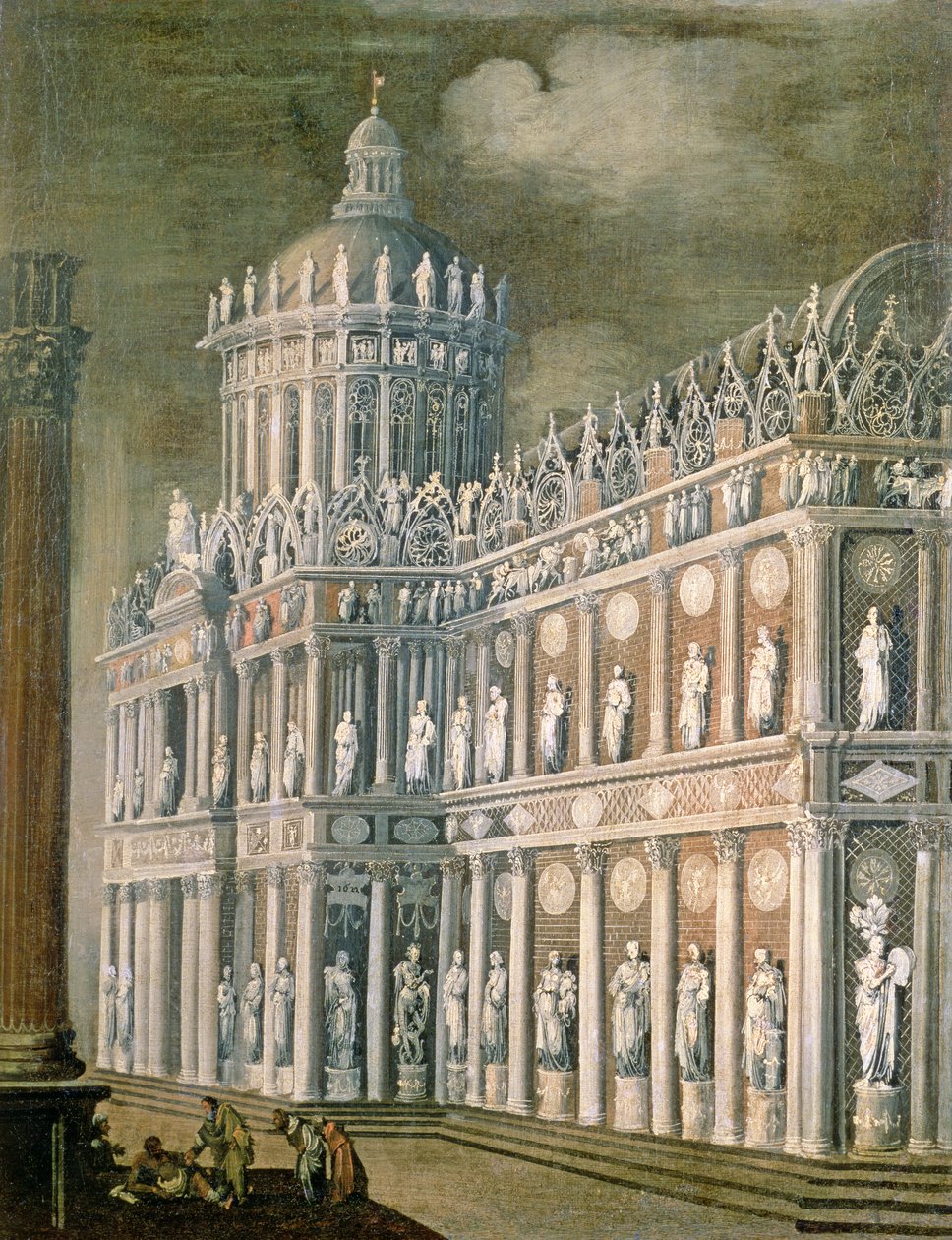 Architectural Fantasy Depicting the Healing of the Paralysed, 1622 by Francois de Nome
