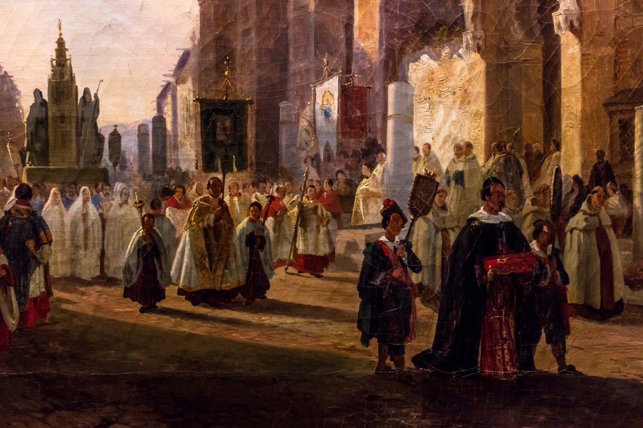 Corpus Christi Procession in Front of Seville Cathedral by Francois Antoine Bossuet