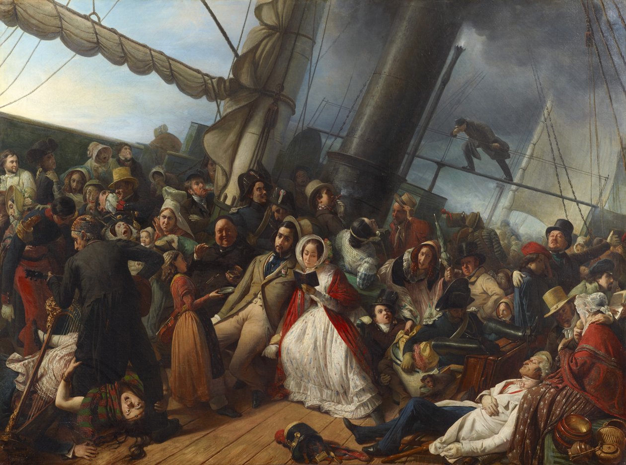 Seasickness on an English Corvette by François Auguste Biard