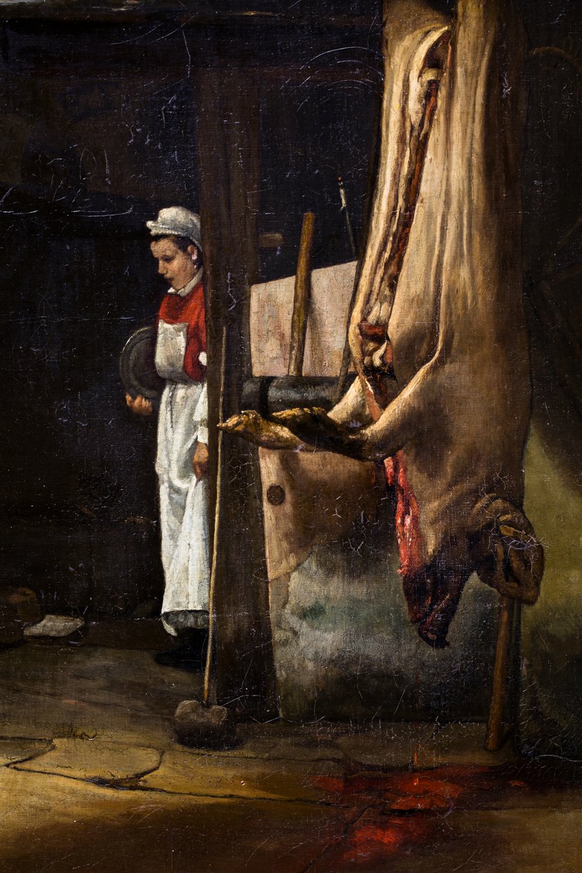 The Pig or Interior of a Yard with a Skinned Pig by François Bonvin