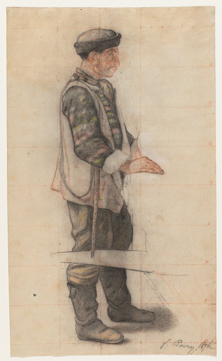 The Stretcher Bearer (Study for "Le Couvreur tombé") by François Bonvin