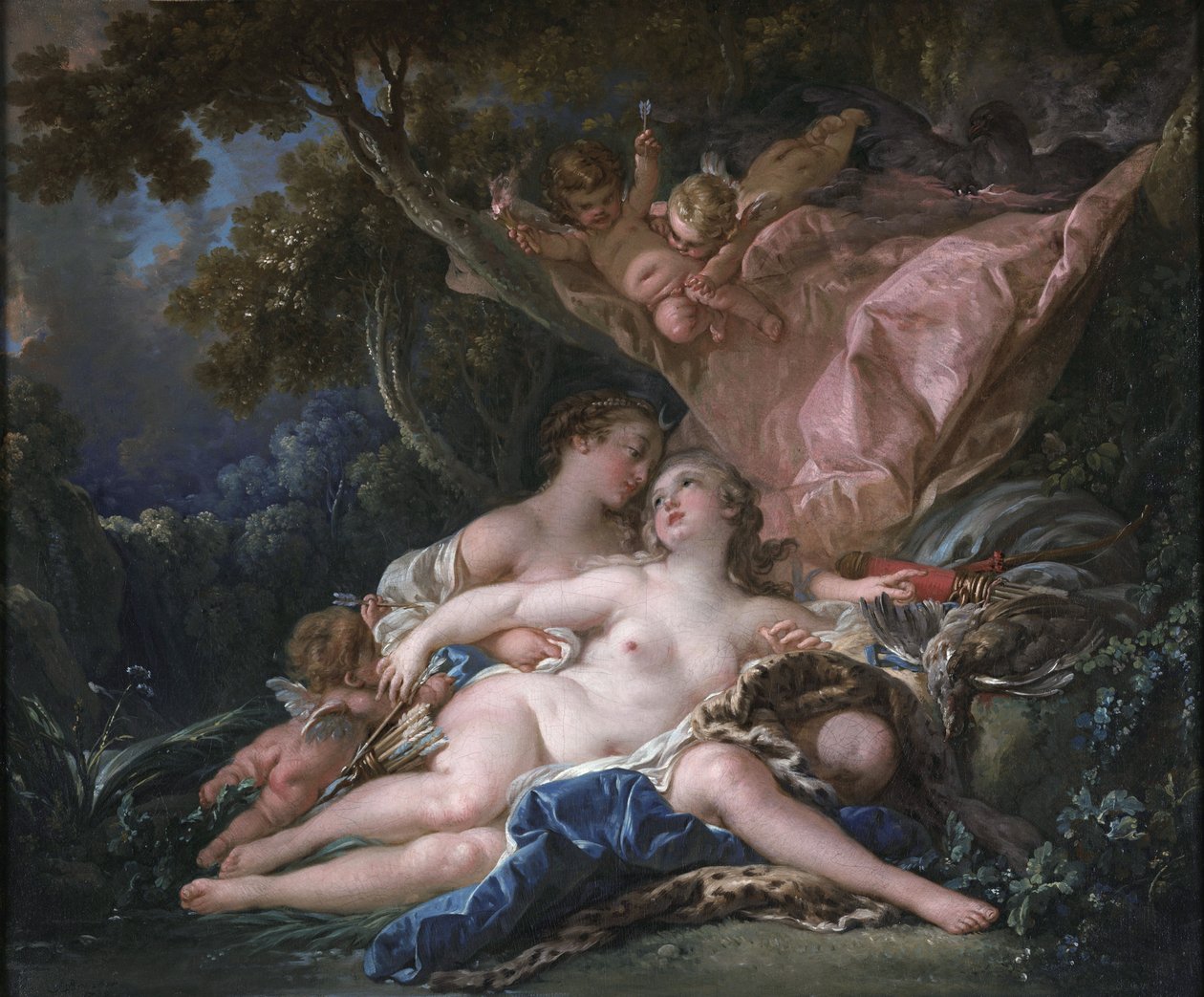 Jupiter in the Guise of Diana, and the Nymph Callisto by François Boucher