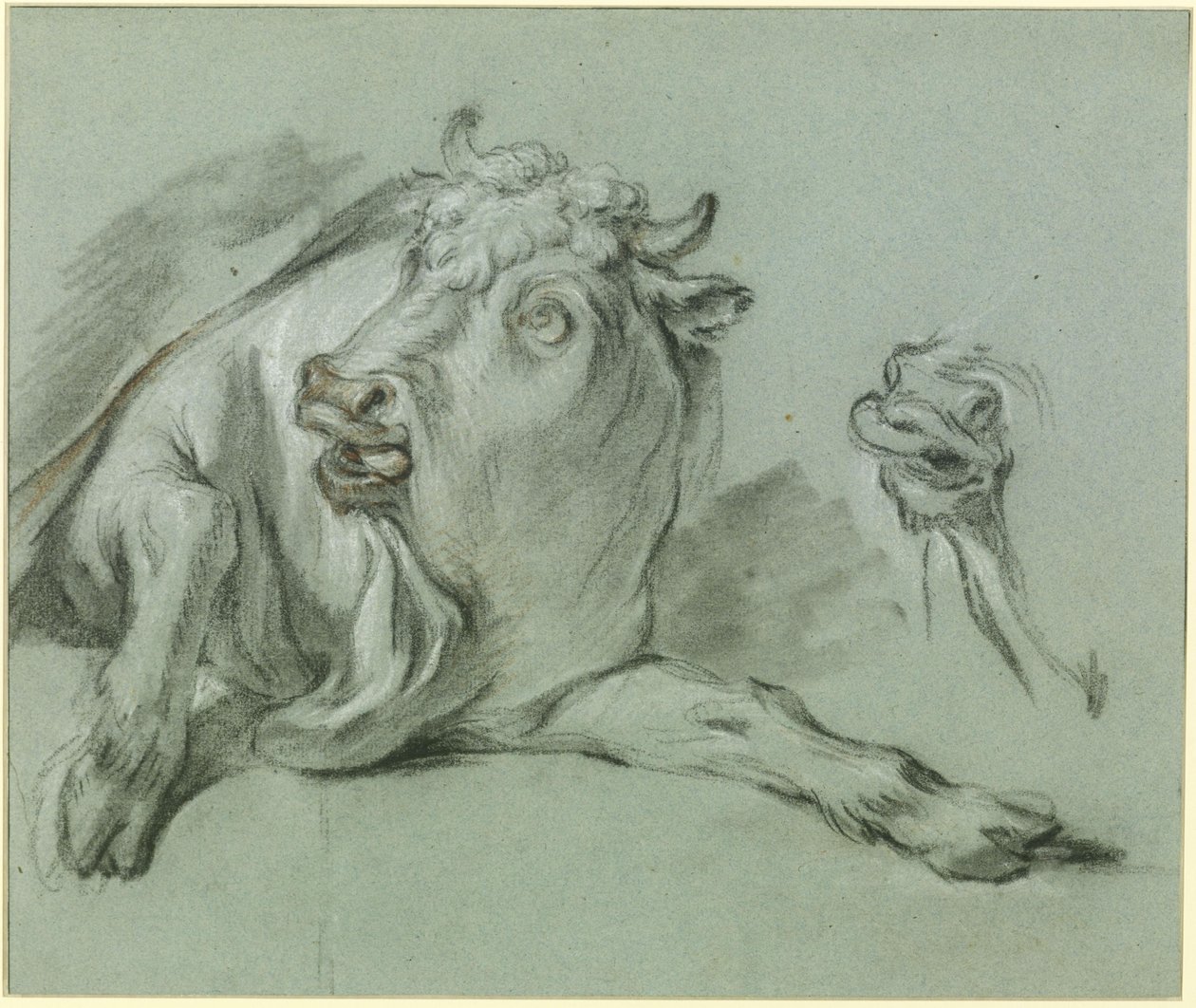 Resting Bull. Study for the Painting "The Rape of Europa" in the Louvre Museum in Paris by François Boucher