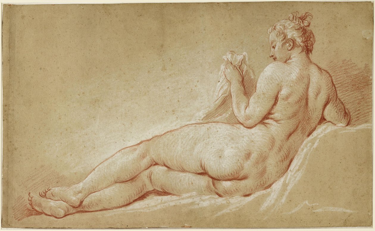 Reclining Female Nude Seen from the Back by François Boucher