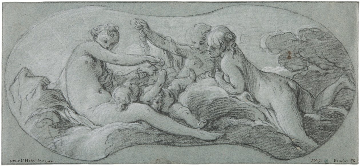 The Three Graces Playing with Cupid by François Boucher