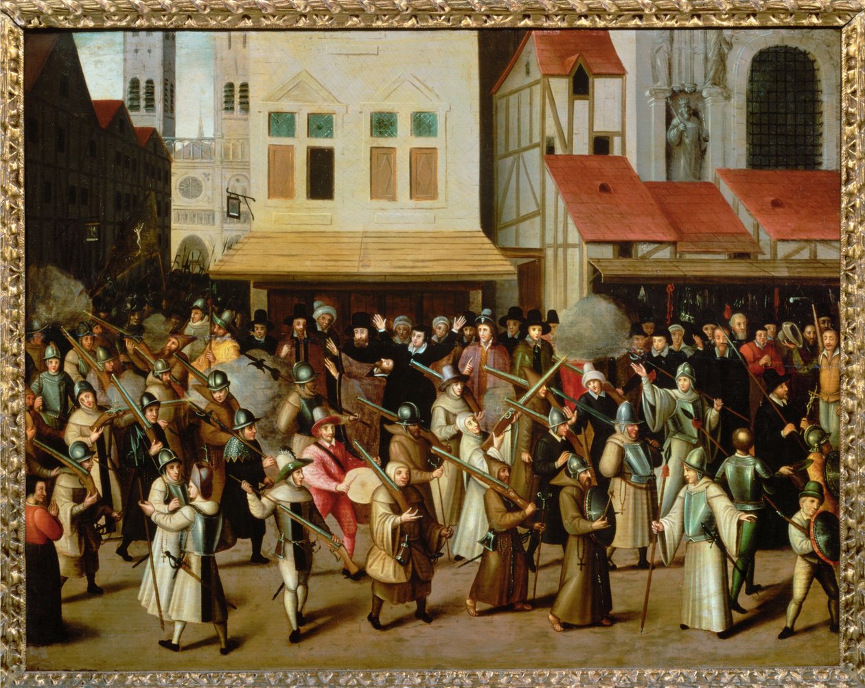 Procession of the Catholic League on the Place de Greve in Paris by Francois Bunel