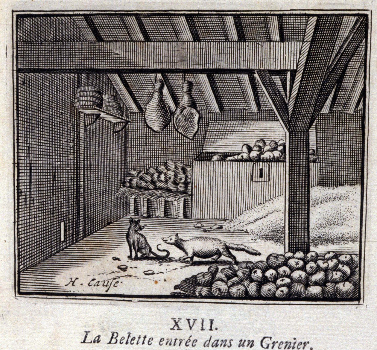 The Weasel Entered a Granary by Francois Chauveau
